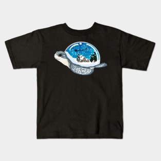 Turtle Winter Wonderland Snow Globe Kids T-Shirt